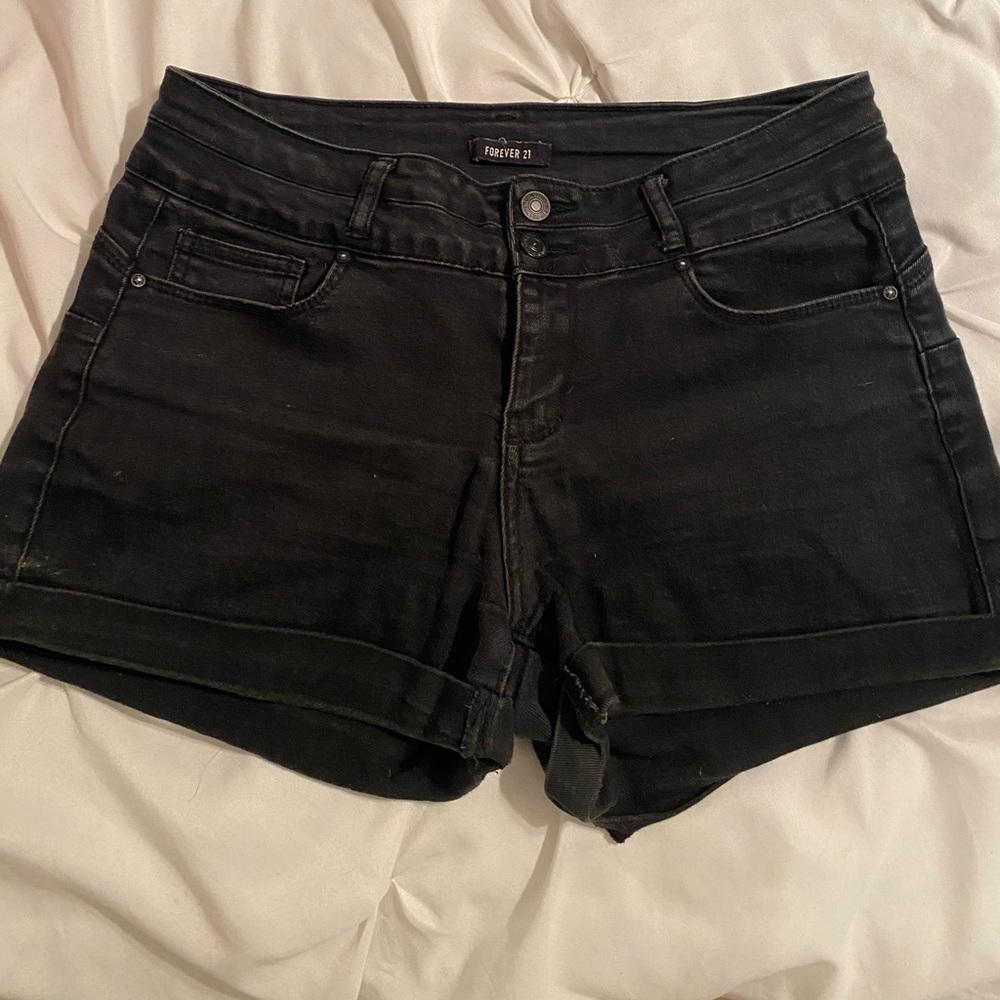 Forever 21 Black Denim Shorts